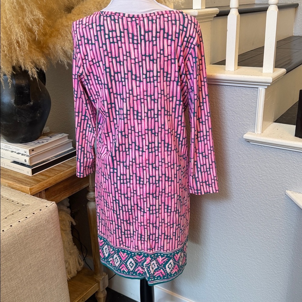 Lilly Pulitzer Beacon Dress Pink Printed Long Sleeve Size Large - Picture 5 of 8